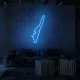 Leuchtreklame „LANGELAND“.