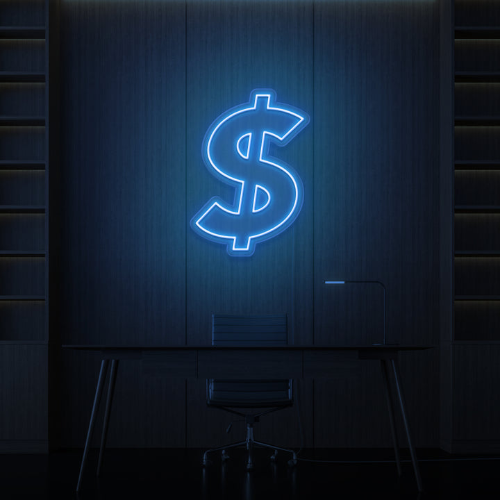 Leuchtreklame „DOLLARZEICHEN“.