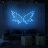 Leuchtreklame „Engelsflügel“.