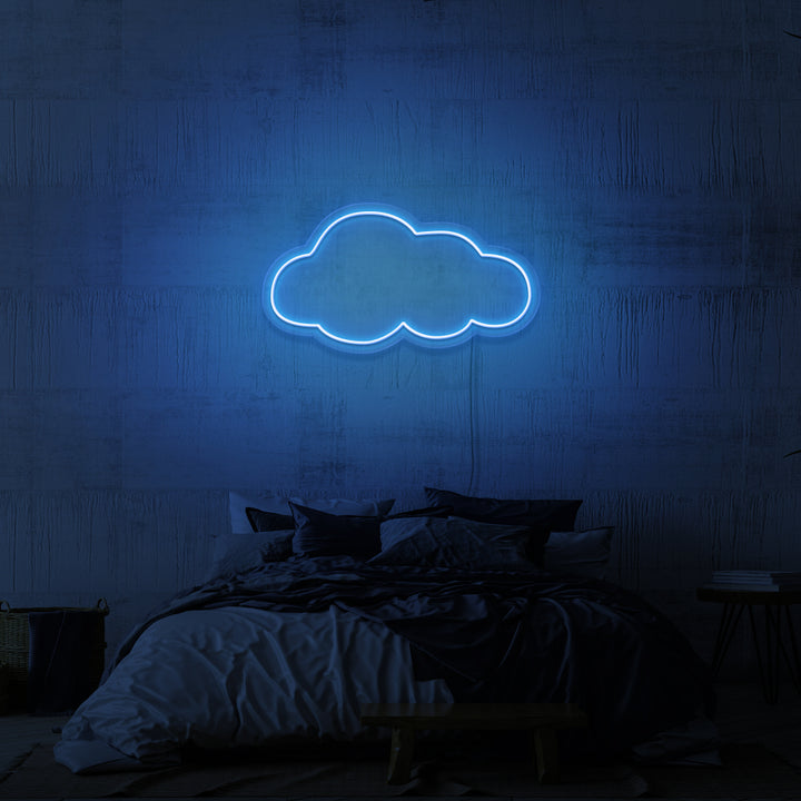 Leuchtreklame „DIE WOLKE“.