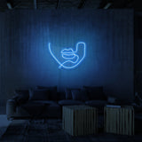 Neonschild „Line Art Lips“.