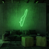 Leuchtreklame „LANGELAND“.