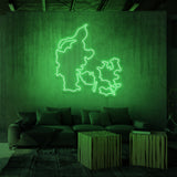 Leuchtreklame „Dänemark“.