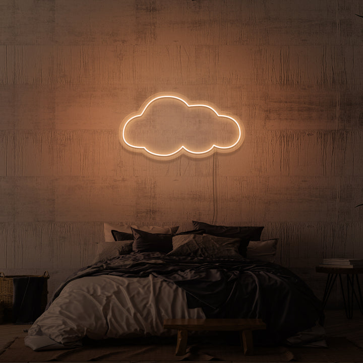 Leuchtreklame „DIE WOLKE“.