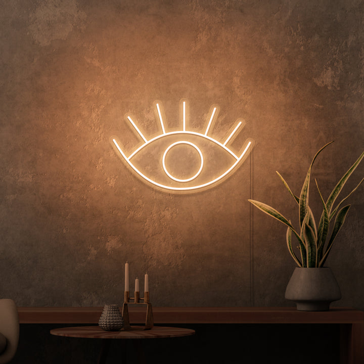 Mini-Leuchtreklame „EYE“.