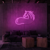 Leuchtreklame „Pferd“.