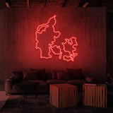 Leuchtreklame „Dänemark“.