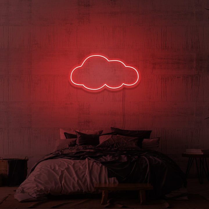 Leuchtreklame „DIE WOLKE“.