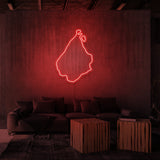 LED neonskilt med Amager i rød