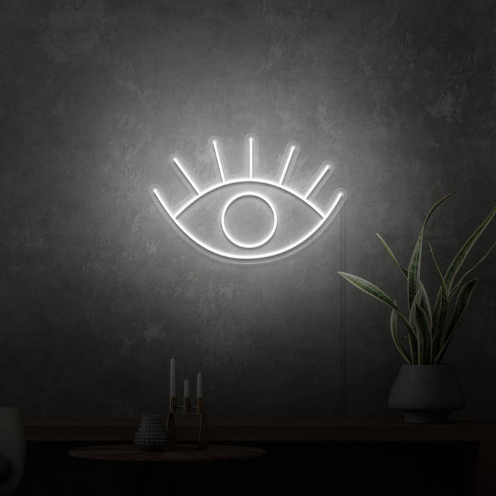 Mini-Leuchtreklame „EYE“.