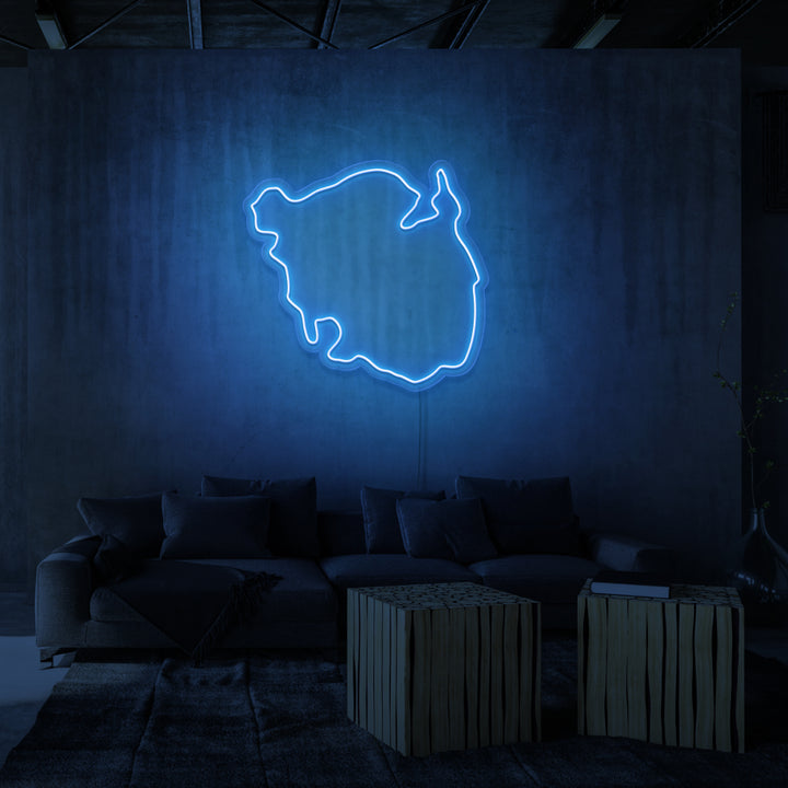 Leuchtreklame „FINDEN“. 