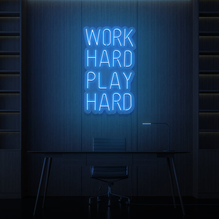 „WORK HARD PLAY HARD“ NEON-SCHILD 