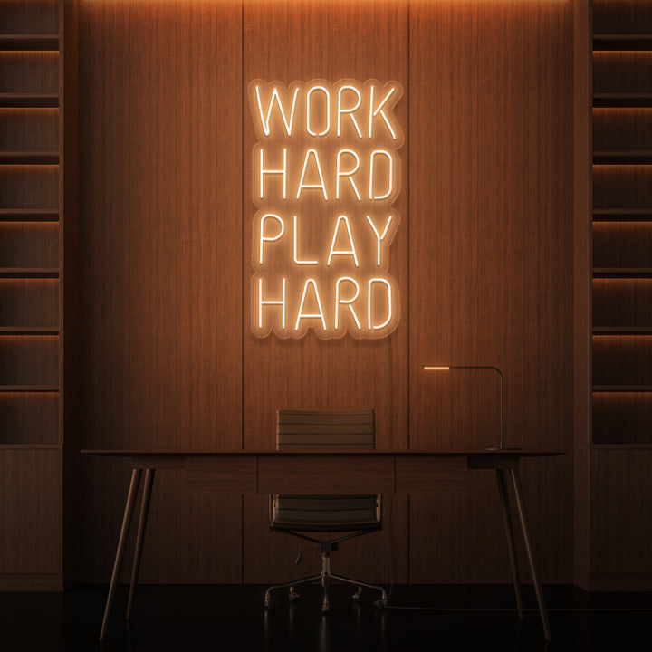 „WORK HARD PLAY HARD“ NEON-SCHILD 